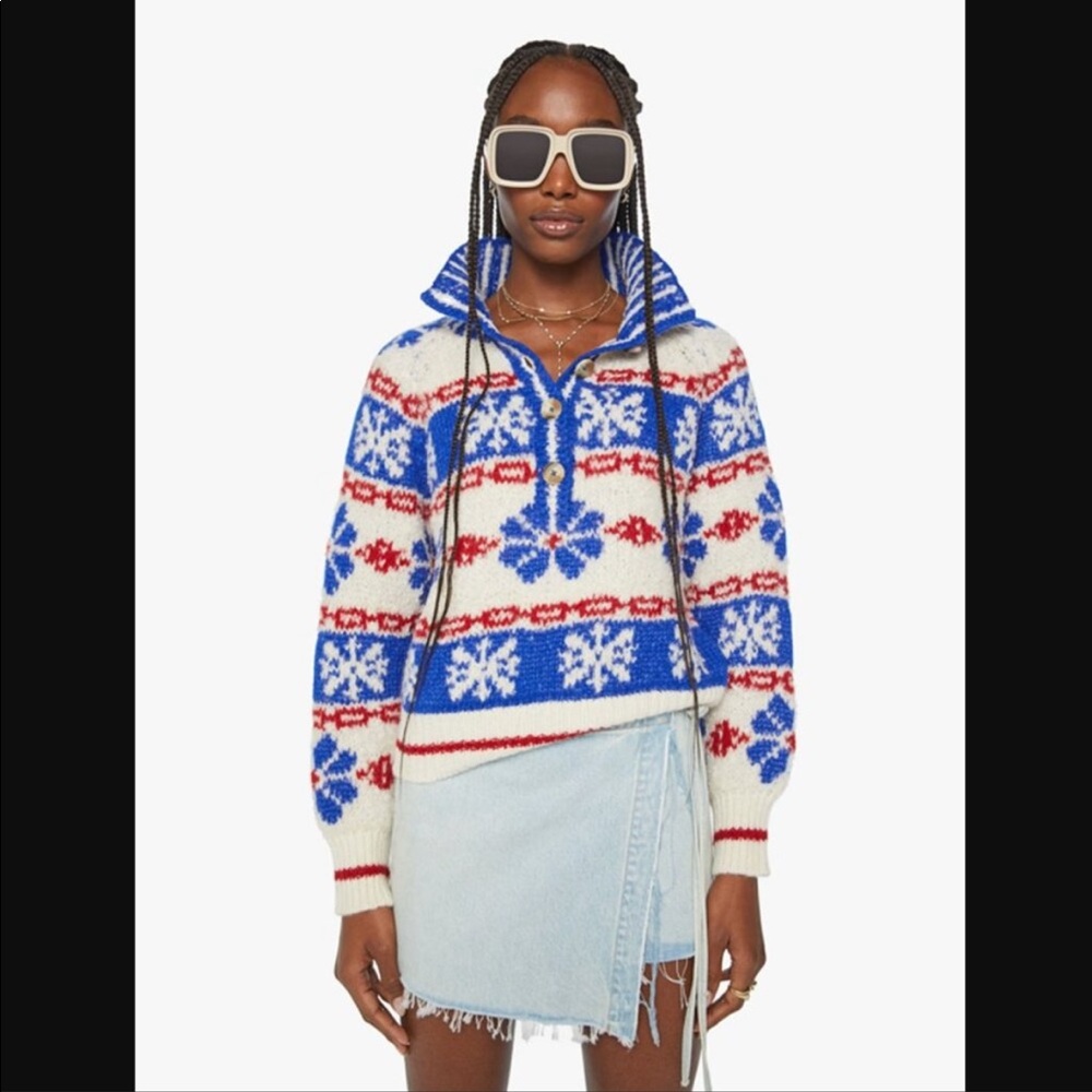 Mother Snowflake Funnel Sweater
